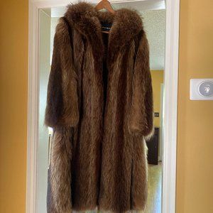 1980s Beaver Fur Coat Schlampps Excellent Condition